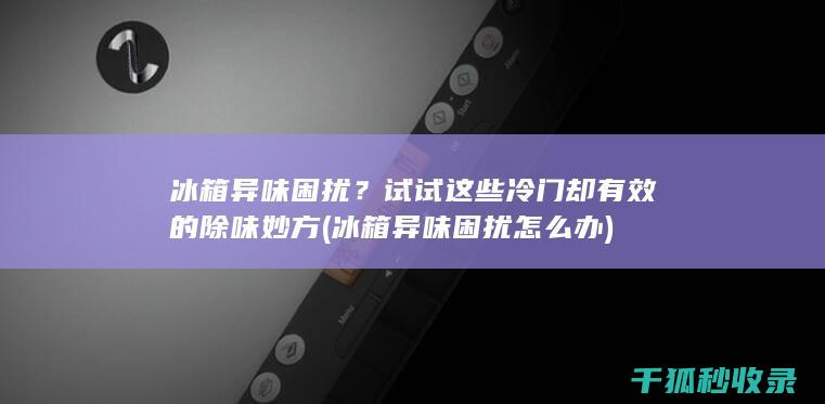 冰箱异味困扰？试试这些冷门却有效的除味妙方 (冰箱异味困扰怎么办)
