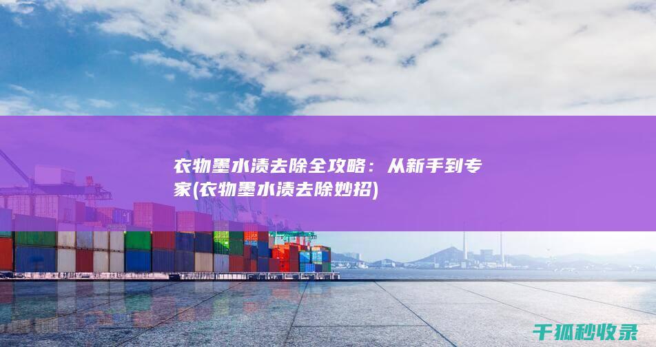 衣物墨水渍去除全攻略：从新手到专家 (衣物墨水渍去除妙招)