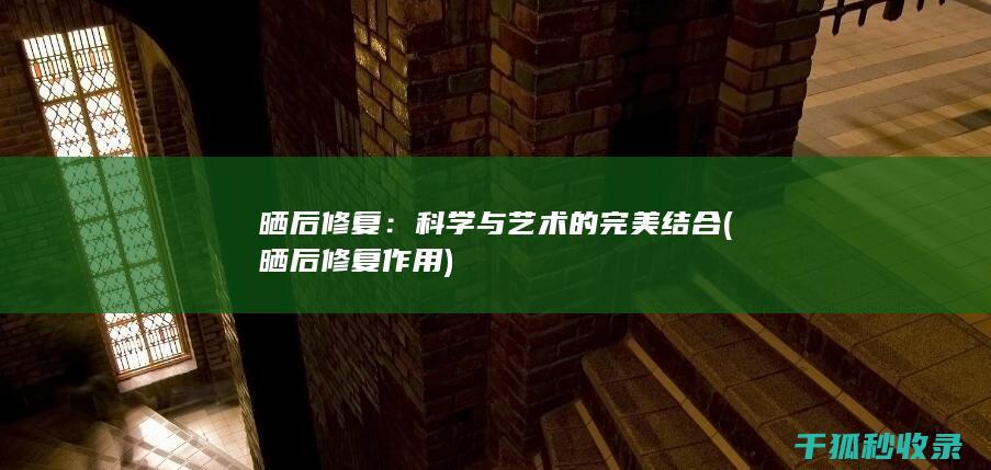 晒后修复：科学与艺术的完美结合 (晒后修复作用)