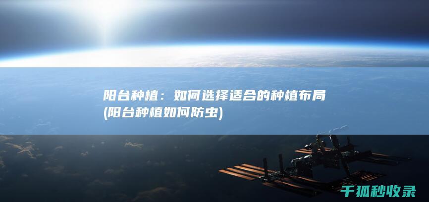 阳台种植：如何选择适合的种植布局 (阳台种植如何防虫)