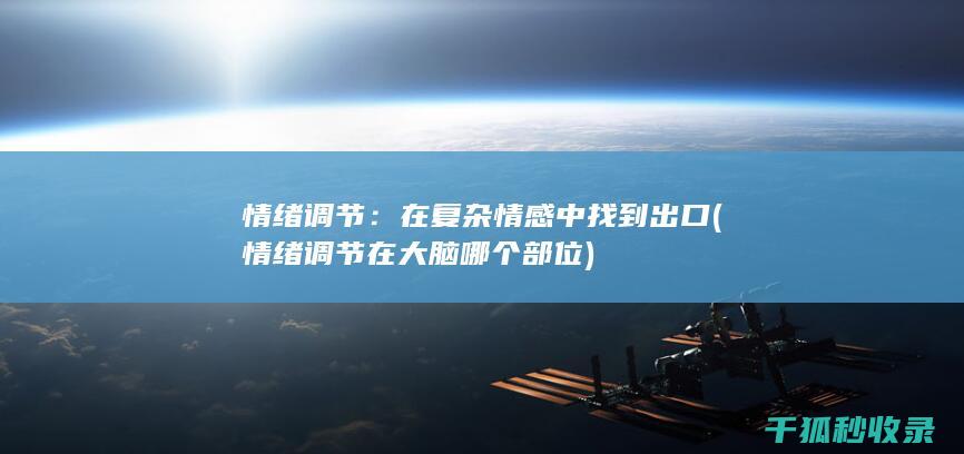 情绪调节：在复杂情感中找到出口 (情绪调节在大脑哪个部位)