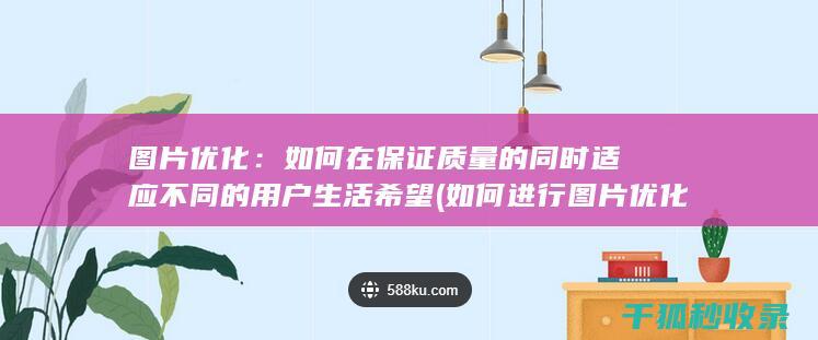 图片优化：如何在保证质量的同时适应不同的用户生活希望 (如何进行图片优化)