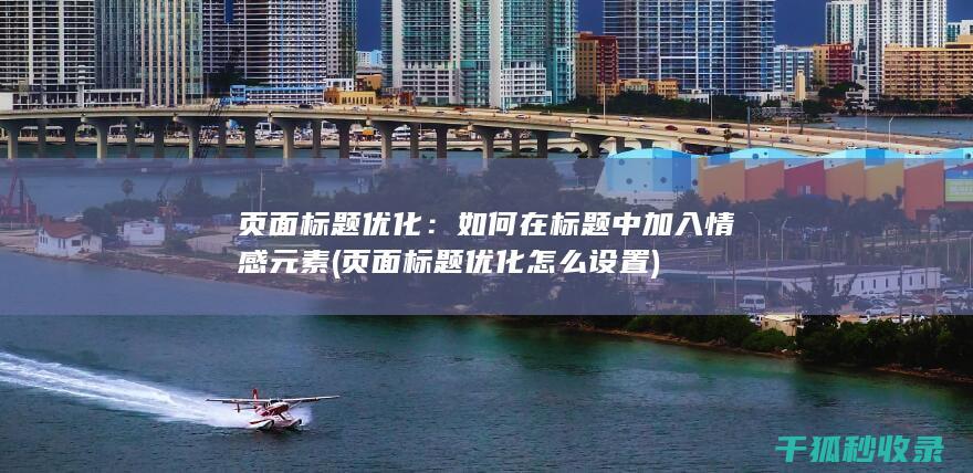 页面标题优化：如何在标题中加入情感元素 (页面标题优化怎么设置)