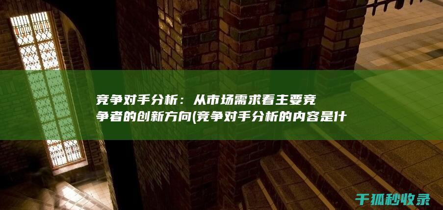 竞争对手分析：从市场需求看主要竞争者的创新方向 (竞争对手分析的内容是什么)