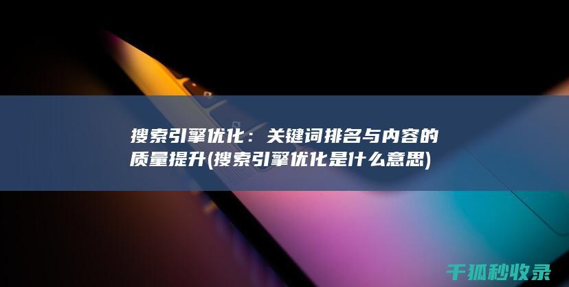 搜索引擎优化：关键词排名与内容的质量提升 (搜索引擎优化是什么意思)