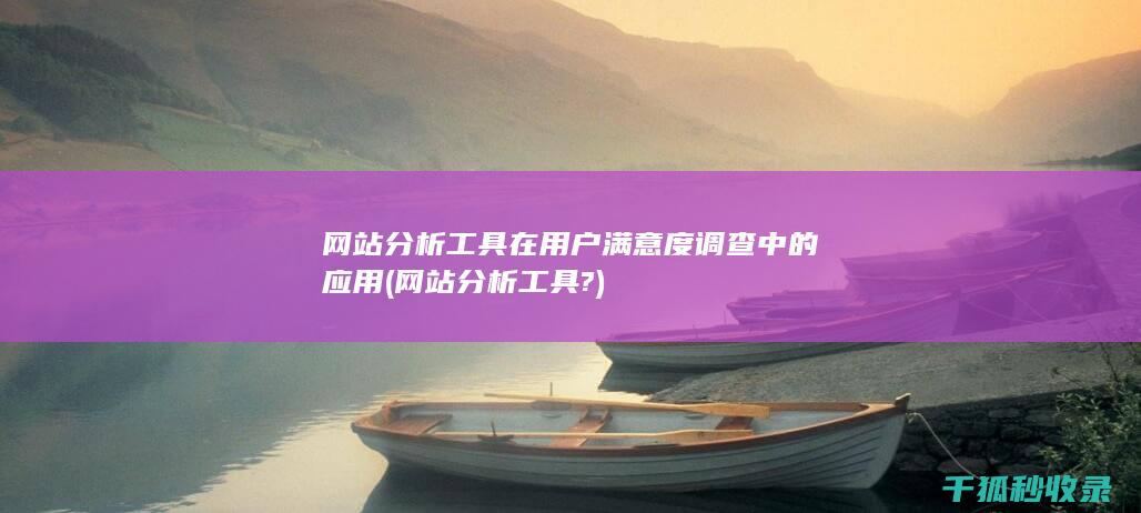 网站分析工具在用户满意度调查中的应用 (网站分析工具?)